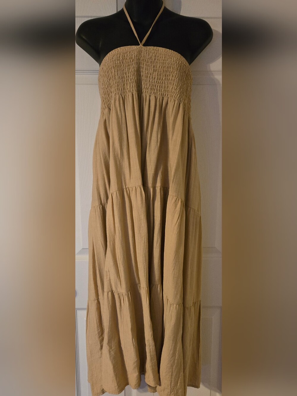 Tan Wide Elastic Band Dress/skirt XL